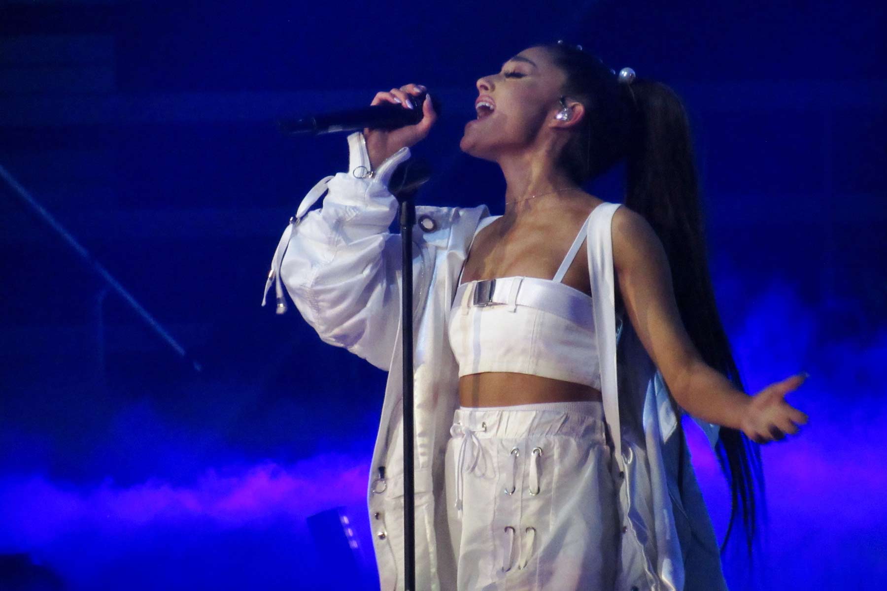 Ariana Grande - American singer, songwriter, and actress known for her four-octave vocal range.