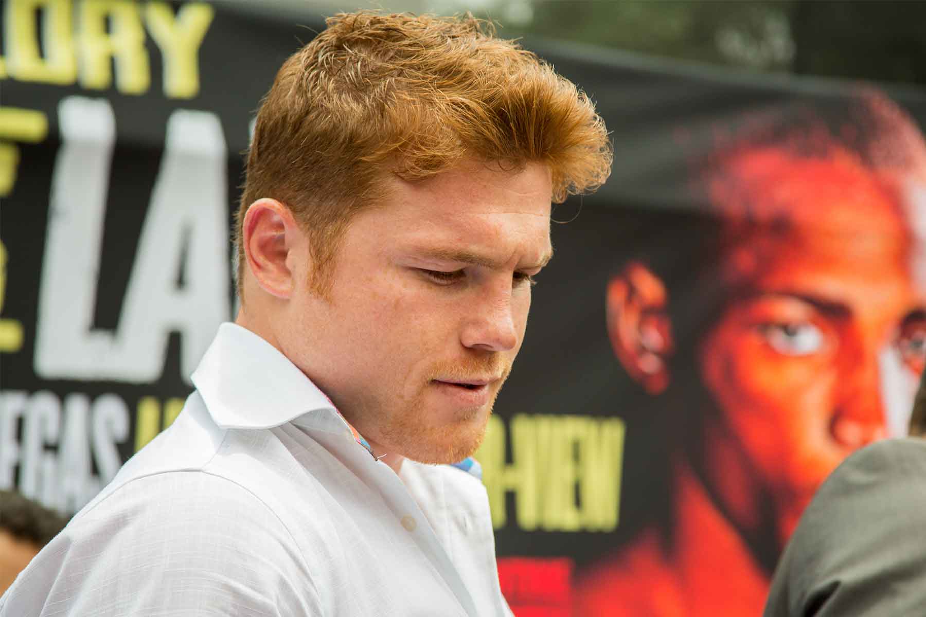 Canelo Alvarez in his fight Press Conference in San Antonio, Texas in 2014