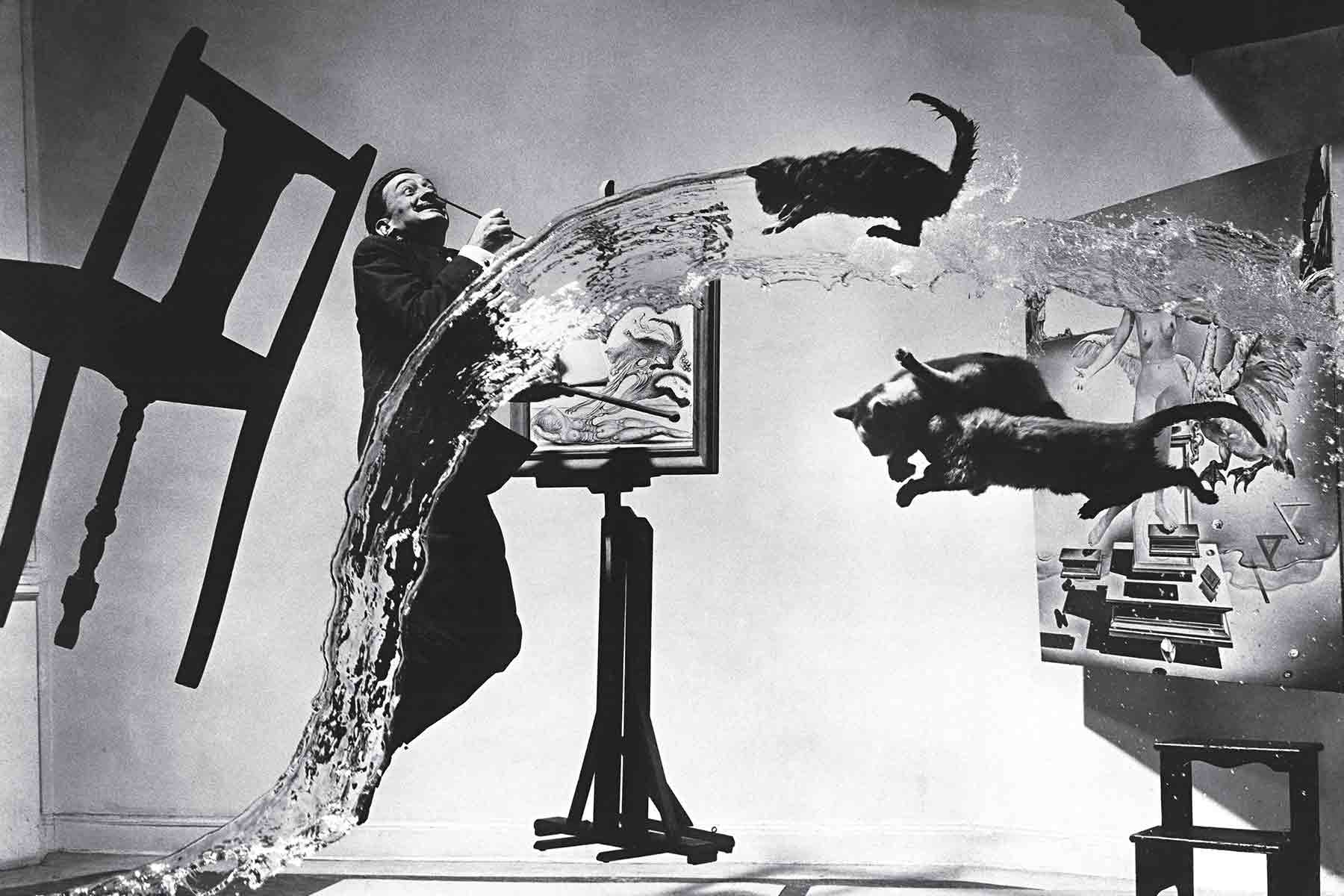 The iconic photograph taken by Philippe Halsman in 1948, featuring the Spanish artist Salvador Dalí (Photo credit: Wikimedia Commons/Philippe Halsman)