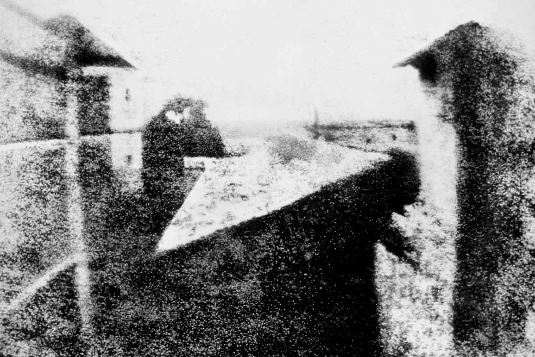 View from the Window at Le Gras by Joseph Nicéphore Niépce, the oldest surviving camera photograph (1827)