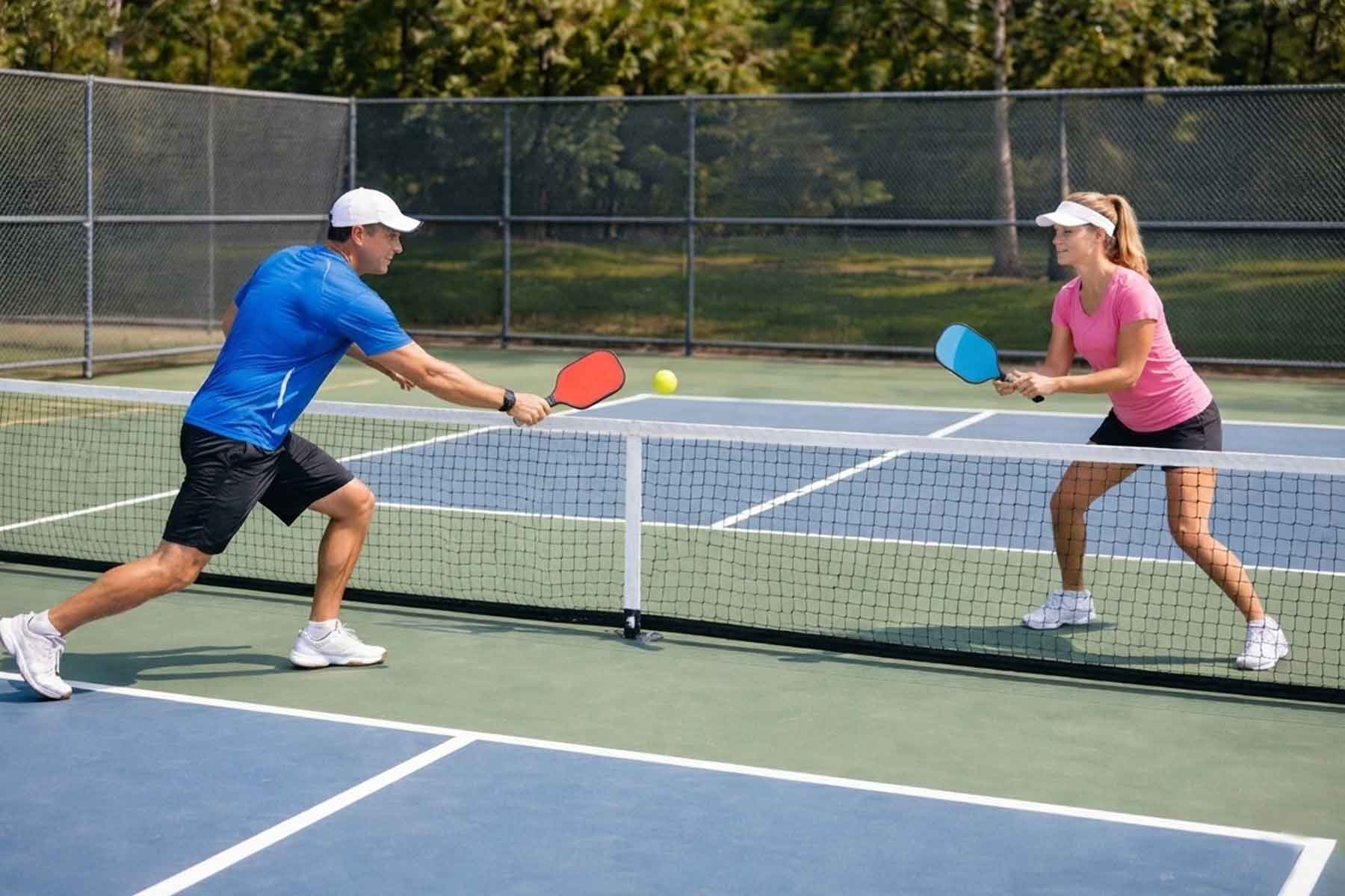 Pickleball instructor conducting a training session with a student